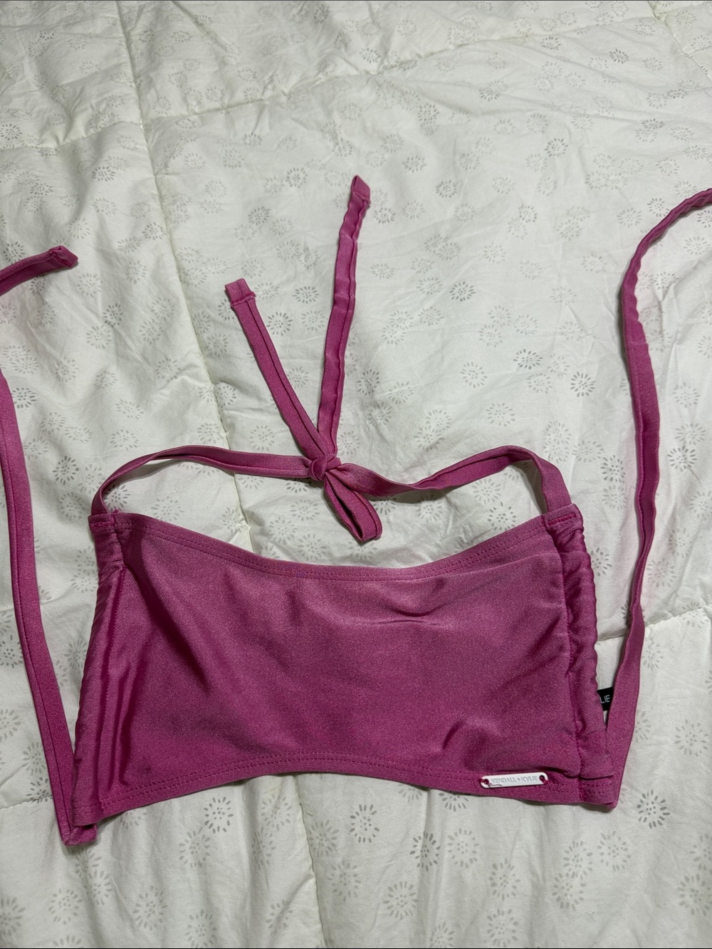 Kendall & Kylie Metallic Pink Bikini Top